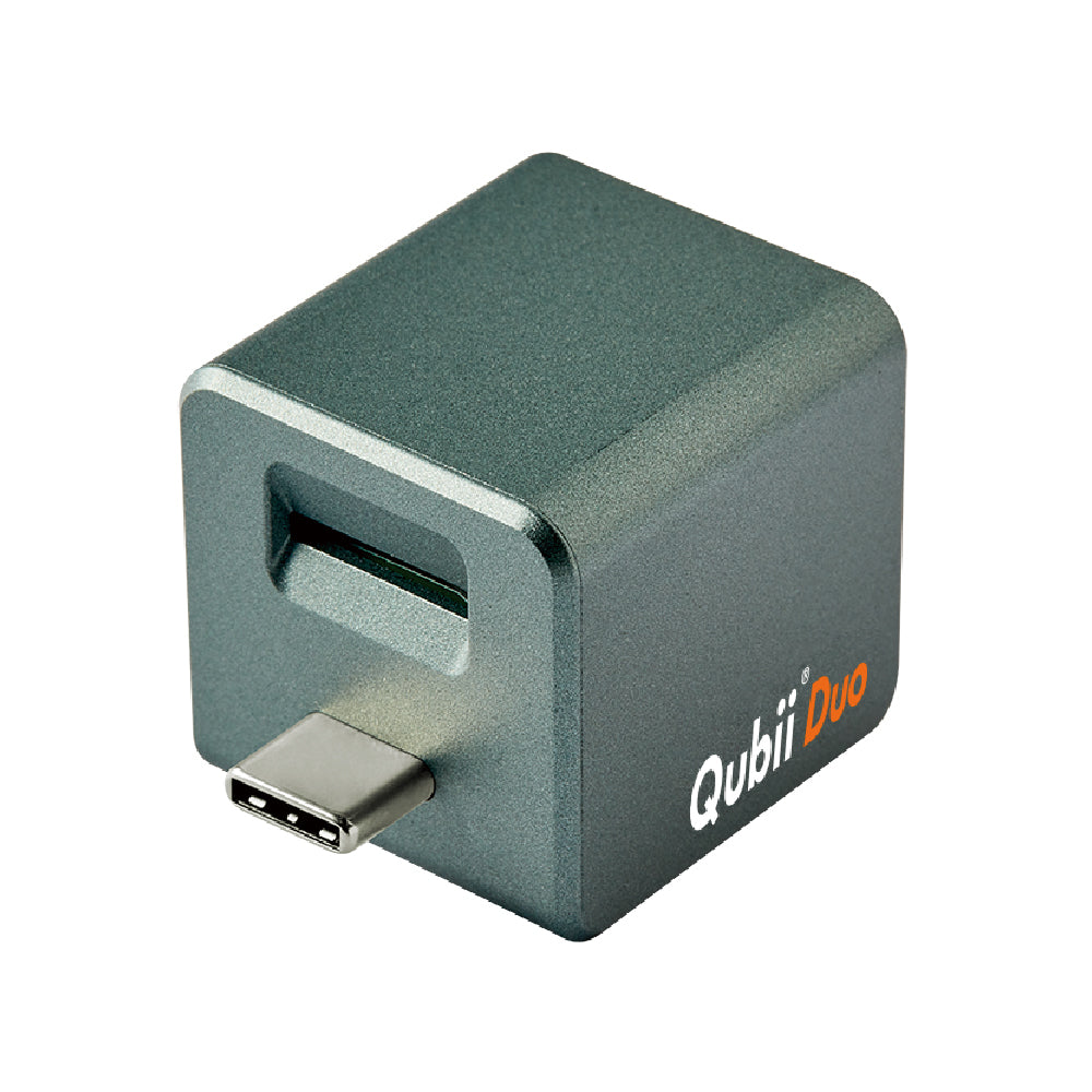 MAKTAR MFi-Certified Qubii Duo USB-C Auto Photo Storage & iPhone Backup While Charging Ends icloud fees. Free APP Apple Android One Button Restore and Backup with Photo Management