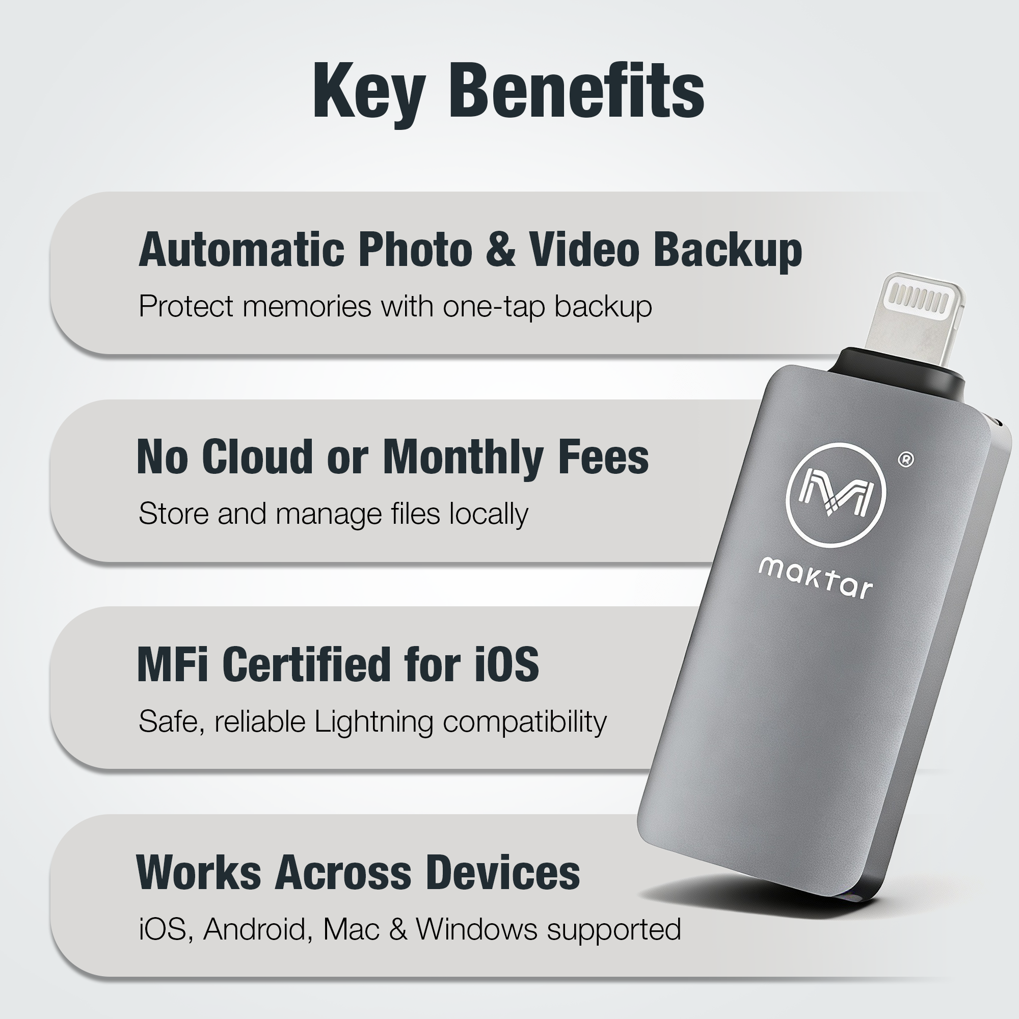 Piconizer 4: Portable Auto-Backup Flash Drive for iOS and Android Devices