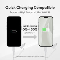 Maktar CCL 2-in-1 USB-C to Lightning Cable, MFi Certified, Nylon Braided, Fast Charging, 60W Output, 1.2m Length