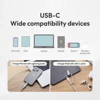 Maktar CCL 2-in-1 USB-C to Lightning Cable, MFi Certified, Nylon Braided, Fast Charging, 60W Output, 1.2m Length