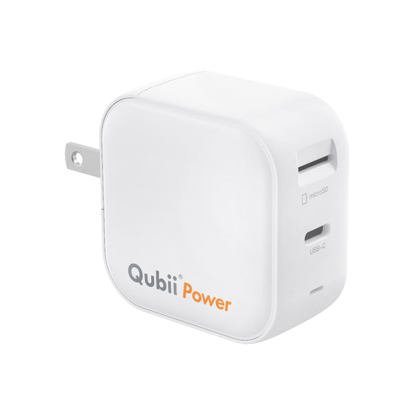 Qubii Power - Fast Charger & Backup Device for iPhone & Android - Auto Backup Photos, Videos, Contacts - USB-C Charging, Secure Data Storage & Transfer