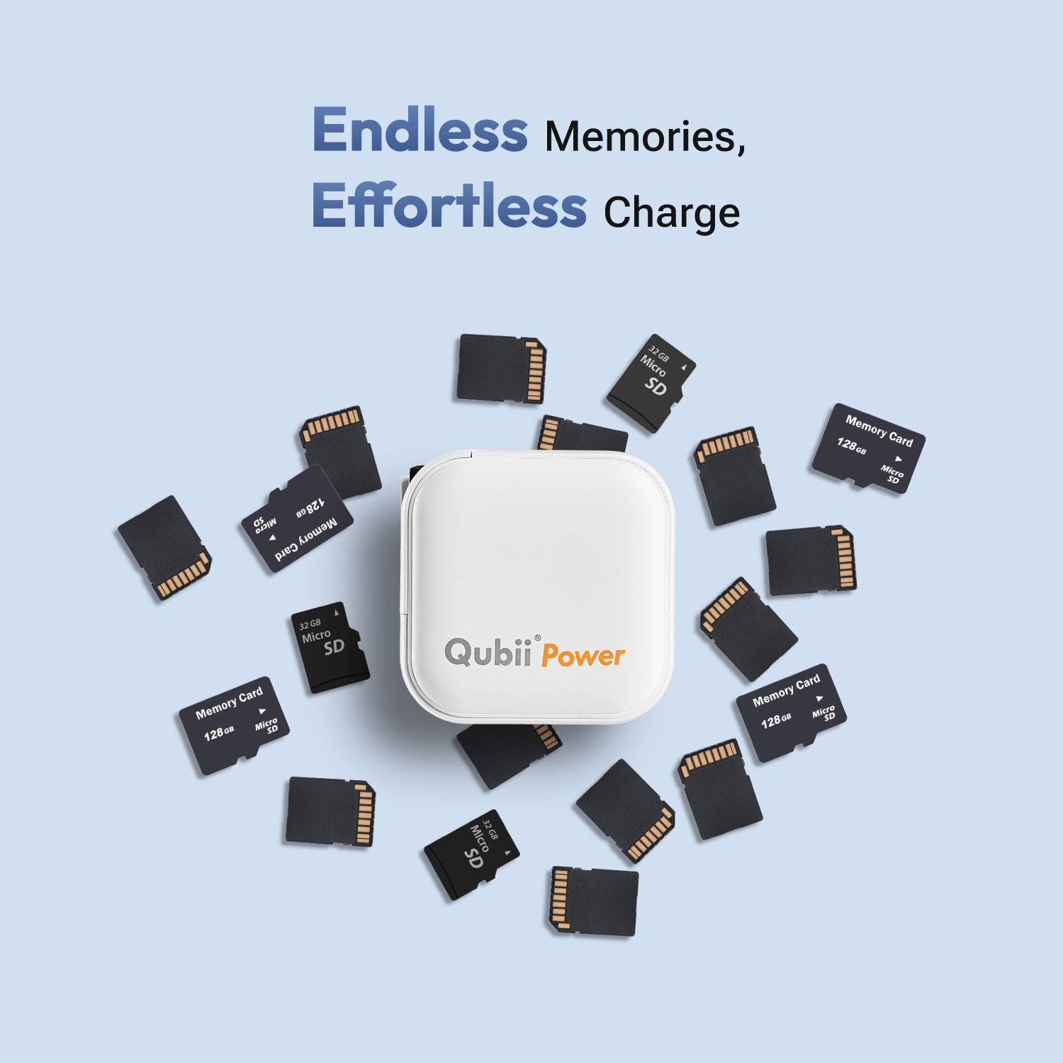Qubii Power - Fast Charger & Backup Device for iPhone & Android - Auto Backup Photos, Videos, Contacts - USB-C Charging, Secure Data Storage & Transfer