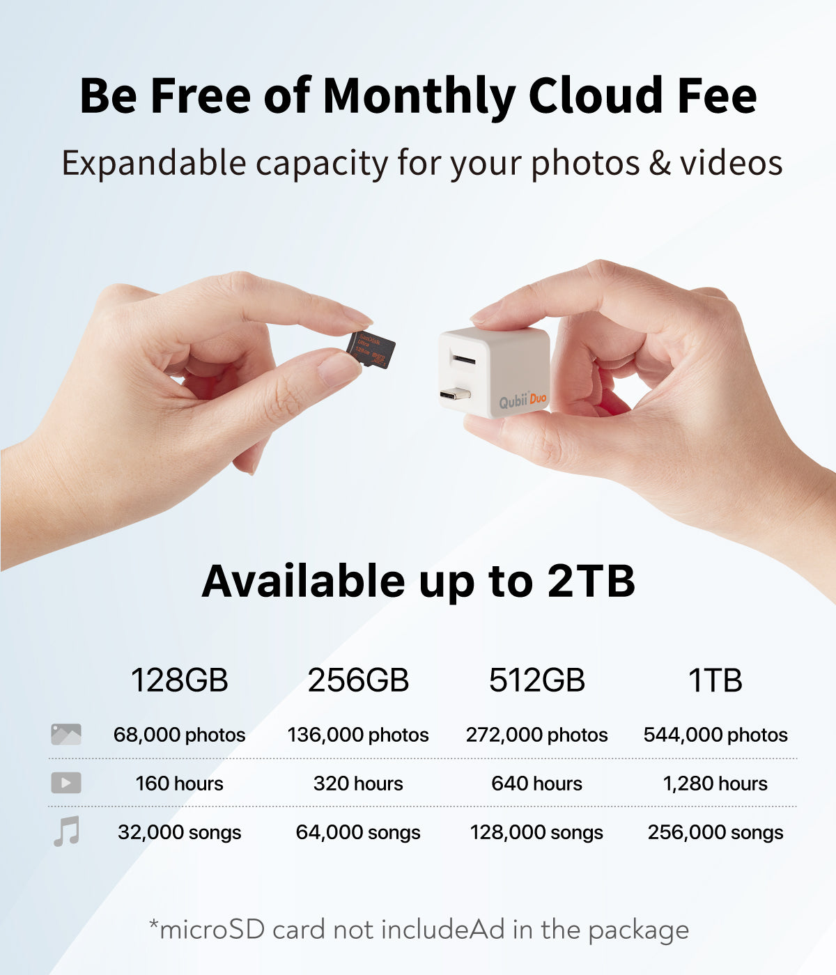 Qubii Duo: Auto-Backup Cube for iOS & Android Devices While Charging