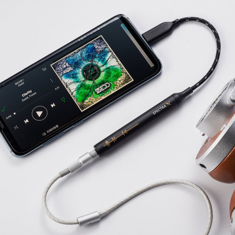 Maktar Spectra X2 Lightning Portable DAC & Headphone Amp | Hi-Res 32bit/384kHz ESS Sabre | MFi Certified
