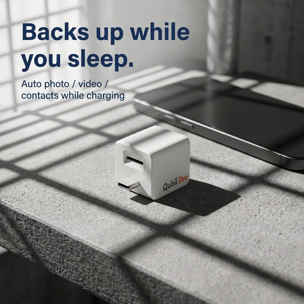 スマホアクセサリー Qubii Auto backup while charging Qubii Duo — Maktar US